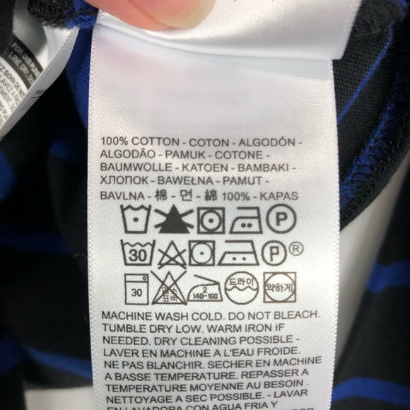 Levi’s Black & Blue Striped Tie Front Top Size M - Picture 8 of 8